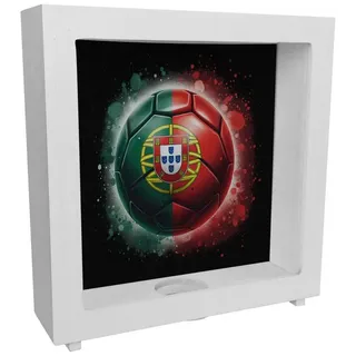 speecheese Spardose Fußball Portugal Flagge Rahmen Spardose aus Holz