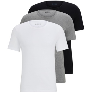 BOSS Herren Tshirt RN 3P Classic Dreier-Pack T-Shirts aus Baumwolle mit Logo-Stickerei Assorted-Pre-Pack S