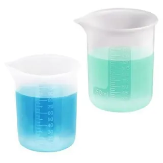 2er Set Silikon Messbecher 100ml + 150ml mit Skala