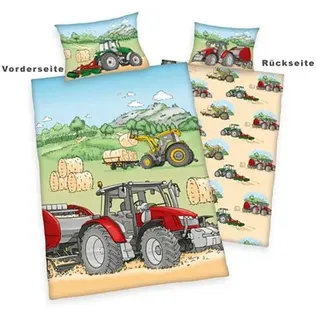 babybest® Wendebettwäsche Traktor Baumwoll Renforcé Einzelbett, 2tlg.
