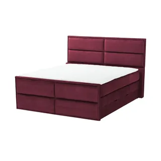 Boxspringbett mit Bettkasten Crocco , rot , Maße (cm): B: 157 H: 136