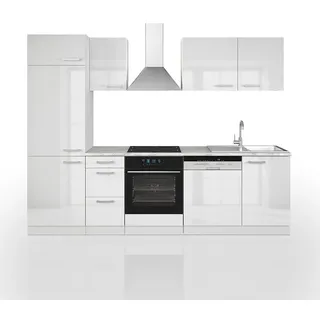 Vicco Küchenzeile 270 cm weiß hochglanz
