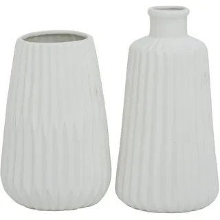Boltze Vase Esko 2er-Set, weiß