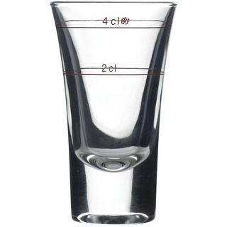 Bormioli Rocco 169249 Dublino Schnapsglas, Shotglas, Stamper, 57ml, mit Füllstrich bei 2cl + 4cl, Glas, transparent, 6 Stück