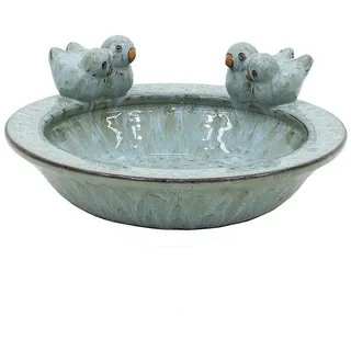 Dehner Vogeltränke Keramik Ø 30,5 cm Höhe 13,5 cm Hellblau