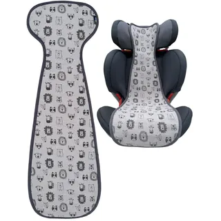 HECKBO Kinder Sitzauflage Sommer Antischwitz für Kinderwagen - Baby Tiere mit Mama - Gruppe 2/3 - Autositz für Kinder Matte - Mädchen Jungen