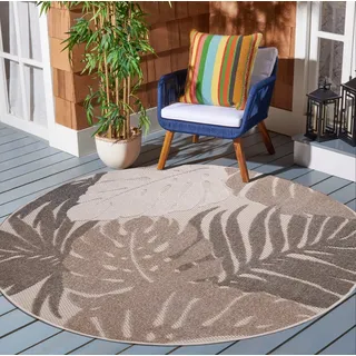 Sanat Floral Outdoor Teppich Ø 150 cm 6 mm Beige