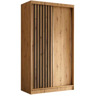 ax living Schwebetürenschrank Cabinio 120 x 216 x 61 cm Schwarz