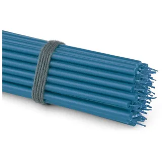 Nklaus - 50x Stabkerzen hellblau Tropf- Rußfrei dünn L 16cm Qualität Paraffinwachs 36111