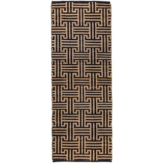 KADIMA DESIGN Juteteppich 80 x 230 cm Natur-Schwarz