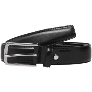 JACK & JONES Herrengürtel Leder schwarz 90 cm