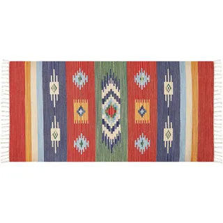 Beliani Kamaris Kelimteppich 80 x 150 cm Mehrfarbig