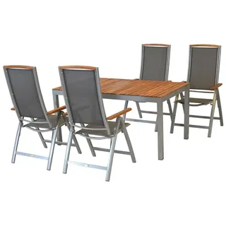 Merxx Siena Set 5-tlg. Tisch 150 x 90 cm grau