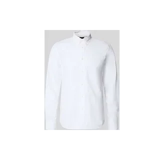 Regular Fit Freizeithemd mit Button-Down-Kragen, Weiss, L