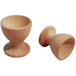 Vektenxi 2 Stücke Holz Eierbecher Besteck Tablett Tasse Küche Tablett Set Gekochte Eier Frühstück Sehr Praktisch