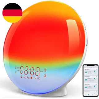 Tageslichtwecker Lichtwecker Radiowecker Wake up Light APP Steuerung,Sonnenaufga