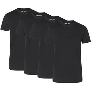 CAMP DAVID Herren T-Shirts, 4er Pack - Crew Neck T-Shirt 4P, Cotton Stretch Schwarz / 2XL