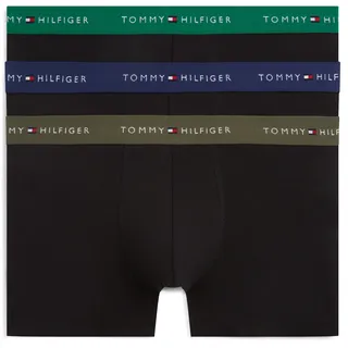 Trunk, Herren, Gr. XXL (56), 3 Stk., schwarz (arm grn, prp nvy, nov grn), Webqualität, Obermaterial: 95% Baumwolle, 5% Elasthan, TOMMY HILFIGER UNDERWEAR, körpernah, Unterhosen, Körpernahe Passform mit elastischem Bund