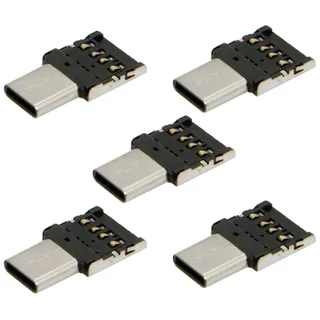 JSER 5er-Pack Ultra Mini USB-C Typ-C auf USB 2.0 OTG Adapter für Handy, Tablet, USB-Kabel und USB-Stick