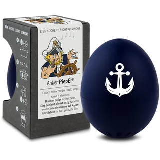 Anker PiepEi - Singende Eieruhr zum Mitkochen - Eierkocher für 3 Härtegrade - Maritime Geschenke - Lustiges Kochei - Musik Eggtimer