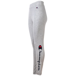 Champion Damen Leggings - Crop Leggings, High waist, lang, Logo, einfarbig Grau M