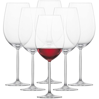 SCHOTT ZWIESEL Bordeauxpokal Rotweinglas Diva (6er-Set), edle Bordeauxgläser für Rotwein, spülmaschinenfeste Tritan-Kristallgläser, Made in Germany (Art.-Nr. 104102)