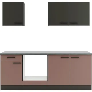 OPTIFIT Küchenzeile Madrid 210 cm Rostrot/Anthrazit