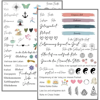 MilaBoo® Kerzentattoos Entspannung I DIY Aufkleber für besondere Anlässe, einfache Anwendung, vielseitig einsetzbar (Entspannung)