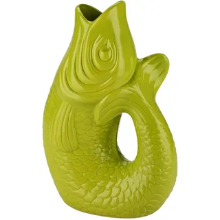 Gift Company - Vase, Karaffe - Monsieur Carafon - Fisch - Steingut - Farbe: Lime - (BxTxH): 21 x 12 x 31 cm - Größe: L