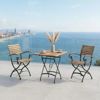 4Seasons Bellini Gartenmöbel Set 3-tlg. mit Klapptisch Lindau Eisen