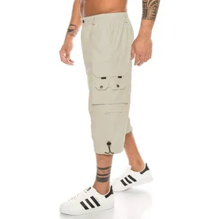Kendindza Collection Cargobermudas Bermuda Shorts Herren Kurze Hose 3/4 Hose Cargo Taschen abnembare Beine kurze Hose Herren Cargoshorts Sommer beige L