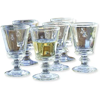 LOBERON Weingläser 6er Set Puttigny, mit Bienenmotiv, La Rochère, robust und spülmaschinentauglich, Küchenutensilien, Tischaccessoire, Glas, klar