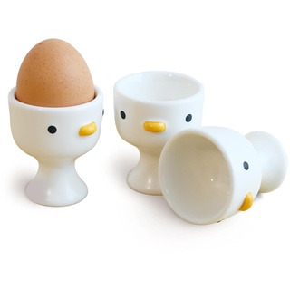TULANDOT Niedliches HüHner Eierbecher Set Aus 3-Teilen, Kreativer Enten Eierbecher, Hochwertiger Eierhalter Aus Keramik, Egg Cup Waschmaschinengeeignet