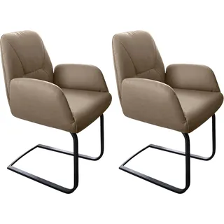W.Schillig Freischwinger ole Leder braun 2er Set