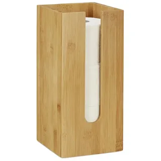 Relaxdays Toilettenpapierhalter stehend Bambus Hellbraun