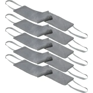 Erwin Müller Waschgurt, Rückenschrubber, Waschlappen, Rückenbürste 5er- Pack grau Größe 75x15 cm - mit praktischen Handschlaufen, zum Waschen und Eincremen