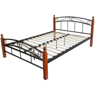 Homestyle4u Metallbett 180x200 cm, Schlafzimmer, Betten, Metallbetten