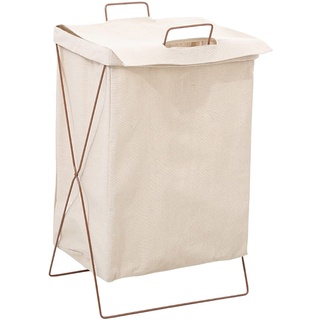 GIBZ Faltbare Wäschekörbe herausnehmbaren Wäschesack mit Deckel Wasserdichter Aufbewahrungskorb für Kleidung mit Tragegriff Beige