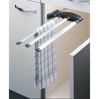 Hailo Secco Alu Line Handtuchhalter ausziehbar Handtuchstange in Aluminium und Kunststoff Anthrazit (3fach)