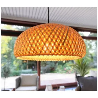 BOURGH Lampenschirm GROSSETO Hängeleuchte / Bambus Lampe Ø35cm - Pendelleuchte, ohne Fassung braun