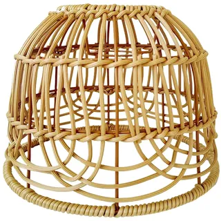 perfk Rattan-Lampenschirm Rattan-Korb-Kronleuchter-Lampenschirm Geflochtener Lampenschirm natürliche Ersatz-Pendelleuchte-Abdeckung aus Weidengeflecht, Brown