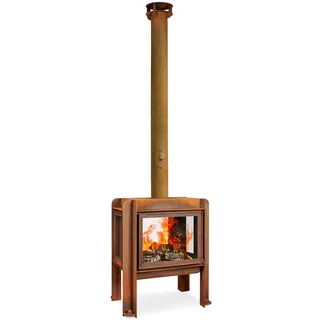 Terrassenkamin Fennek Fuchs 80 mit 4 Seiten Glas