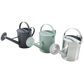 Mojawo verzinkte Gießkanne Kanne Zinkkanne Blechkanne Metallkanne Wasserkanne Garten Zink bewässern 5 Liter, Farben:Silber