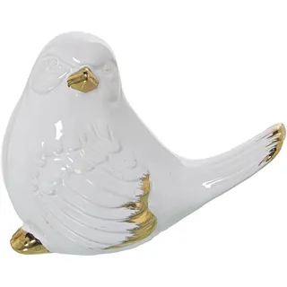 Alexandra House Living Dekorative Figur, Weiß, Keramik, Vogel
