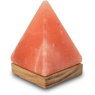 HIMALAYA SALT DREAMS Salzkristall-Tischlampe USB-Pyramide, LED wechselbar, Warmweiß, Handgefertigt aus Salzkristall - jeder Stein ein Unikat, H: ca.11 cm orange