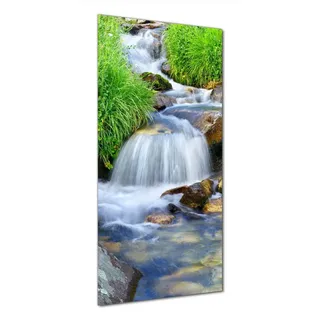 Wallario Duschrückwand Kleiner Bach über Steine, (1-tlg) grün 70 cm x 200 cm