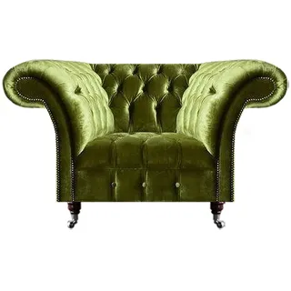 JV Möbel Luxuriöse Möbel Wohnzimmer Design Sessel Polstermöbel Textil Sitz Chesterfield