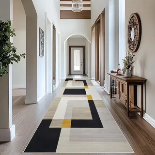 Teppich Läufer Flur Küchenteppich Waschbar rutschfest Flurteppich Läufer Küchenläufer Modern 60 x 120 cm Carpet Fussmatte Innen Teppichläufer für Küche Flur Wohnraum Flurläufer Eingangsteppich