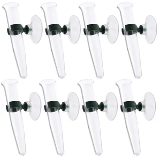 HEALLILY 8 Stücke Orchideenröhrchen mit Saugnapf Blumenröhrchen Wasserröhrchen Plastikröhrchen Glas Blumenvase Wandvase Glasvase Plastik Transparente Röhrchen