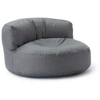 Lumaland Sitzsack Lounge mit Rückenlehne 320l - 90 x 90 x 50 cm - Indoor Outdoor - Grau